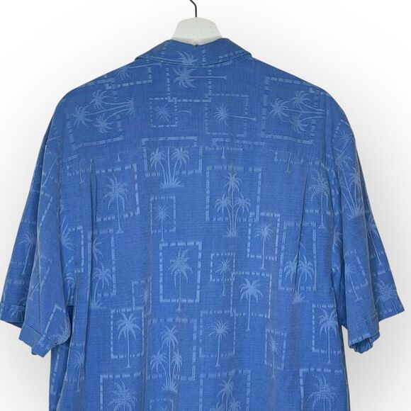 Jamaica Jaxx Shirt Blue Tropical Hawaiian Print 100% Silk Men’s Large - Picture 5 of 10